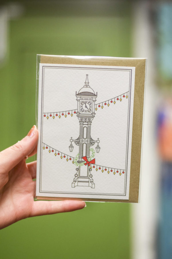 Made on the Canal Christmas Card: The Chamberlain Clock, Jewellery Quarter